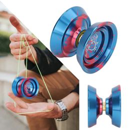 Professional Yoyo Ball Unresponsive Aluminum Alloy Advanced Fade String Trick Magic Yoyo Toy with Glove 3pcs Strings 240313
