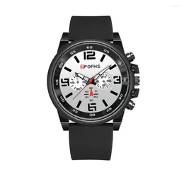 Wristwatches Men Elegant Watch Classic Wristwatch Stylish Men's Quartz Wrist With Silicone Strap Minimalist Design Casual For Teens