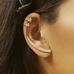 Ear Cuff Ear Cuff 3 piecesset of fashionable retro crystal earrings suitable for women without perforations Puck Rock retro crystal sleeves for girls Jewellery Y24032