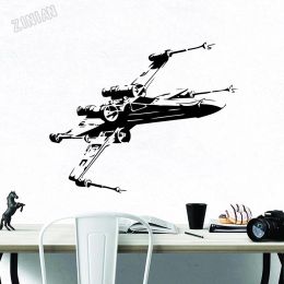 Stickers XWing Fighter Wall Decal Spaceship Vinyl Sticker Art Decor Mural Removable Teen Bedroom Wall Decals Decoration Y221