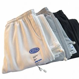 Pantaloni sportivi stile coreano Fi Nuovo autunno grigio chiaro Pantaloni larghi a gamba larga Pantaloni a gamba dritta Casual Pantaloni con piedini maschili U2bk #