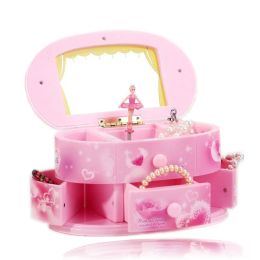 Boxes New Rotating Ballerina Music Box To Send Girlfriend Birthday Gift Music Boxs Plastic Jewelry Storage Box Gift Box Christmas Gift