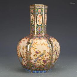 Vases Ceramics Ornaments Yongzheng Enamel Colored Celestial Globe Vase Antique Porcelain Porch Dry Flower