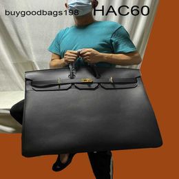 Hac60 Handbag Handmade Large Totes Bag Business Travel Shoulder Bags Designer Brk Handbags 60cm Hac Capacity Domineering Mens Leather Have Logo Ennj KRBC