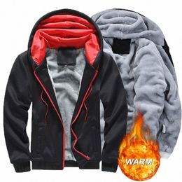 men's Hoodie Winter Thick Warm Fleece Zipper Hoodies Coat Casual Daily Sportwear Male Streetwear Hoodies Sweatshirts Unisex S3x8#