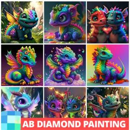 Stitch DIY AB Drill Diamond Painting Cute Dragon Baby Full Mosaic Cartoon Animal Cross Stitch Handicrafts Rhinestones Kids Gift