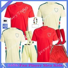 2024 Wales BELA soccer jerseys JAMES 24 25 Welsh football shirts JOHNSON N.WILLIAMS RODON T.ROBERTS CABANGO LEVITT MOORE THOMAS Men kids kit jersey