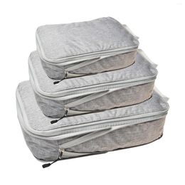 Storage Bags 3pcs/set Large Capacity 2 Way Zipper With Compression Waterproof Portable Top Handle For Suitcase Nylon Travel Packing Cube