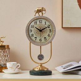 Table Clocks Brass Clock Home Decorative Accessories Luxury Interior Antique Bedroom Study Standing Elephant Nordic Desktop Watch