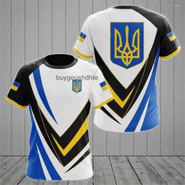 Mens T Shirts Ukraine Mens T-Shirts Ukrainian Flag Shirt 3D Printed O-Neck Oversized Short Sleeves Jersey Fashion Clothing Streetwear