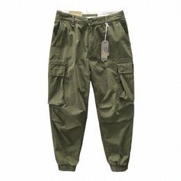 Primavera Nuovo 100% Cott Pantaloni cargo casual per uomo Pantaloni tascabili di colore solido Pantaloni streetwear Uomo AZ304 P2Po #