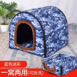 Mats Cat nest fully enclosed winter warm house type four seasons general closed cat red cat villa can be opened and washed cat room