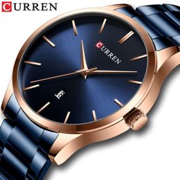 cwp Watch Men Fashion Style CURREN Classic Quartz Watches Stainless Steel Band Male Clock Business Men's Wristwatches Dress230P
