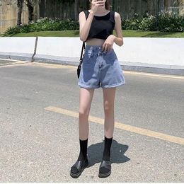 Women's Shorts Womens High Waist Short Pants For Women To Wear Black Boxer Pocket Jeans Denim Normal Y2k Harajuku Clothes Outfits Casual