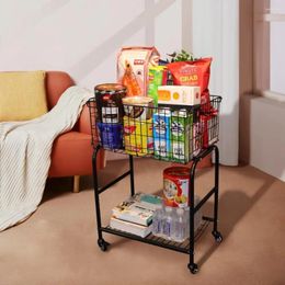 Laundry Bags Rolling Wire Basket With Wheels Metal Luandry Cart For Room Organizer Garment And Storage (Black)freight Free