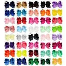 6 inch girl hair bows candy color barrettes Lolita Hair bowknot Children Girls Clips Accessory 40 Colors ZZ