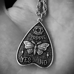 Pendant Necklaces Gothic Moth Pattern Inverted Heart Shape Planchette Necklace