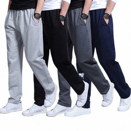 men Autumn Summer Sports Running Pants Pockets Training Elastic Waist Jogging Casual Trousers Sweatpants Solid Fitn fattening Q2Y0#