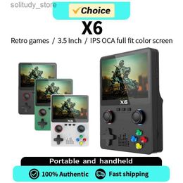 Portable Game Players X6 Game Console Retro Video Game Console 3.5/4-inch Screen Portable Handheld Game Player 10000+Classic Game Gifts for Children Q240326