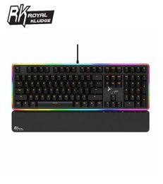 Royal Kludge RK919 108 Keys USB Wired Keyboard NKRO RGB Side Backlit Mechanical Gaming Keyboard with Wrist Pad BrownRed Switch LJ9501507