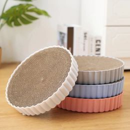 Scratchers 2 In1 Cats Scratching Board Round Cat Grinding Claws Cardboard Corrugated Paper Wear Scratcher Pad Kitten Couch Bed Catnip