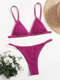 Women's Swimwear Sexy String Micro Bikinis Sets Triangle Swimsuit Female Deep V-neck Thong Bikini Bathing Suit Monokini Women Biquini