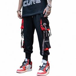 men Hip Hop Black Cargo Pants joggers Sweatpants Overalls Men Ribbs Streetwear Harem Pants Women Fis Trousers i1Z3#