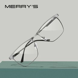 MERRYS DESIGN Men Luxury Alloy Optics Glasses Frames Male Square Ultralight Myopia Prescription Eyeglasses S2118 240322