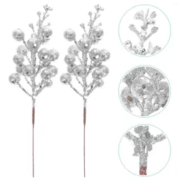 Decorative Flowers 10 Pcs Christmas Imitation Berries Fake Berry Stem Artificial Wreath Vase Tree Branches For Decoration Foam Garland