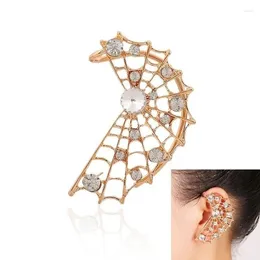 Stud Earrings 1Pcs Crystal Spider Web Earring Wrap Cuff Net Punk Pierced