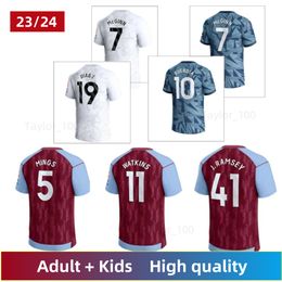 2023 2024 AsTOn VilLaS Football Shirt 23 24 Soccer Jerseys Kids Home Away third Camisetas MINGS McGINN BUENDIA WATKINS Maillot Adult and children's soccer kit sets