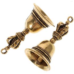 Party Supplies 2 Pcs Tote Bag DIY Key Chain Hanging Bell Ornaments Statue Vintage Brass Bells Hand Shake Pendants Baby