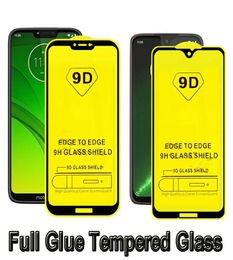 For iPhone 11 pro max XR XS Max 6s 7 Plus 8 Full Glue Samsung A20 Moto G7 Power Tempered Glass Full Cover 9D New Screen Protector7712390