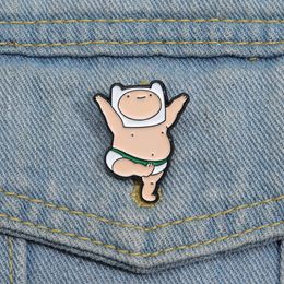 Cartoon Fat Boy Enamel Pins Custom Cute Baby Brooches Lapel Badges Cartoon Funny Jewellery Gift for Kids Friends
