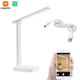 Holders Xiaomi Mijia Table Lamp Eyes Protection Touch Dimmable LED Light Student Dormitory Bedroom Reading USB Rechargable Desk Lamp