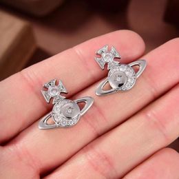 Classic Luxurious Earrings Stud Western Queen Planet star aura Luxury Jewellery Women inlays diamonds Saturn Earring Designer Jewellery ER05