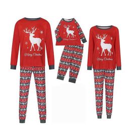 Christmas Family Matching Pajamas Set Holiday Xmas Pjs Santas Deer Sleepwear Jammies for the Women Men Kids New Product