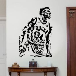 Stickers High Quality Basketball Vinyl Wall Decal for Fans Gym Decor Bucks Letters Brothers Basketball Players Poster Home Art Decor LQ23