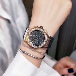 Assista às mulheres, temperamento simples ins estilo novo nicho premium diamante incrustado de moda dominante à prova d'água