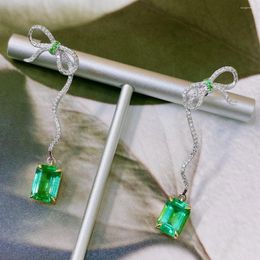 Dangle Earrings LR Jewellery Solid 18K Gold Nature Green Emerald 2.68ct Gemstones Diamonds Female Drop For Women Fine
