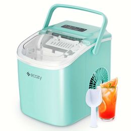 1pc Ecozy Portable Maker Countertop, 9 Cubes Ready 6 Mins, 26 Lbs in 24 Hours, Self-cleaning Hine with Bags/standing Ice Scoop/ice Basket for Kitchen Office Bar