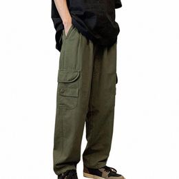 casual Baggy Cargo Pants With Pockets For Men Loose HipHop Male Trousers Straight Mens Black Green Cargos Trousers Outdoor 2023 q82f#