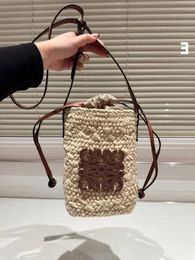 Loewew Bag Straw Designer Basket Straw Bag Lowewes Loe Fashion Tote Bag Basket Straw Bag Designer Hand Woven Cross Body Open Beach Handbag Ladies Summer Bag 7440