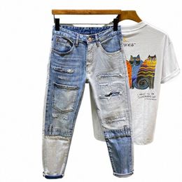 supzoom New Arrival Hot Sale Top Fi Autumn Zipper Fly Stewed Casual Patchwork Cargo Denim Pockets Cott Jeans Men I3Nm#