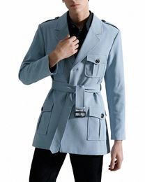 short Coat Overcoat England Style Single Breasted With Belt Winter Warm Formal Wedding Busin Causal Prom Daily s1ZM#