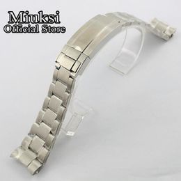 21mm solid stainless steel watch band folding buckle fit 43mm watch case mens strap2261