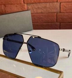 Dark Ruthenium Blue Pilot Sunglasses for Men Street Shades Sonnenbrille gafas de sol de Fashion Sunglasses with Box5087351