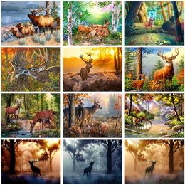 Stitch 5D Full Diamond Painting Diy Diamond Embroidery Deer Animal Cross Stitch Mosaic Home Decoration Picture New Year Gift