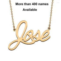 Chains Cursive Initial Letters Name Necklace For Jose Birthday Party Christmas Year Graduation Wedding Valentine Day Gift