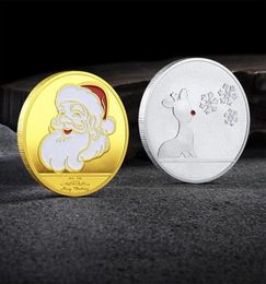 Santa Claus Wishing Coin Collectible Gold Plated Souvenir Collection Gift Merry Christmas Commemorative FY36084048517